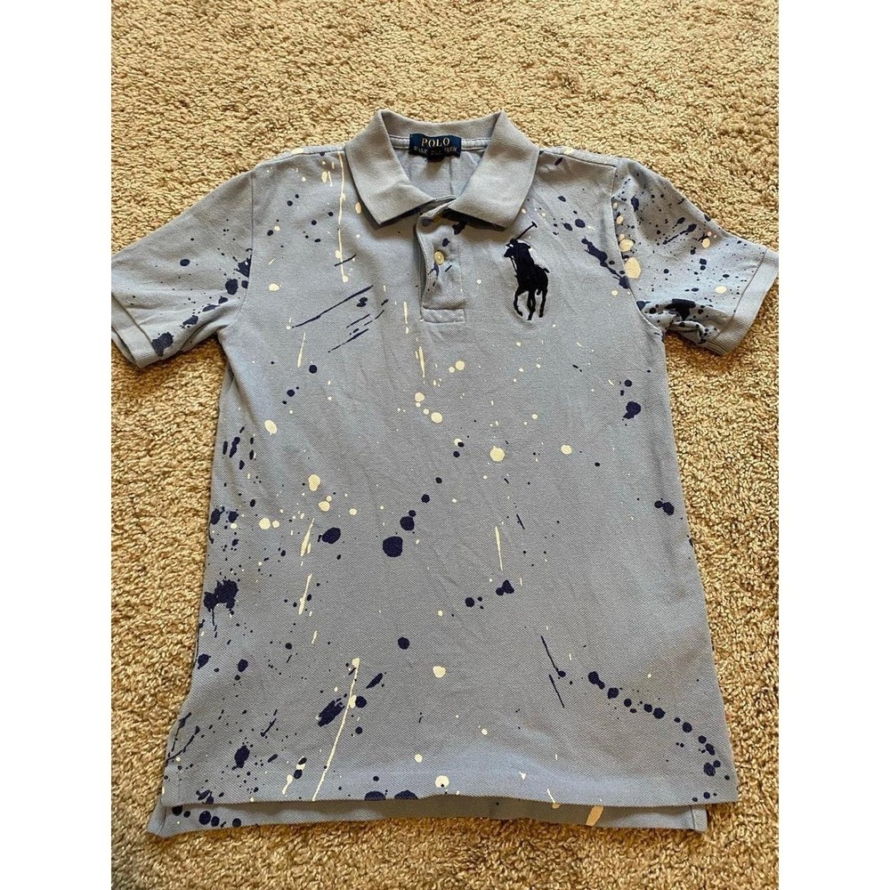 Ralph Lauren Polo Boys Big Pony Splash Paint 8 School Preppy sku2